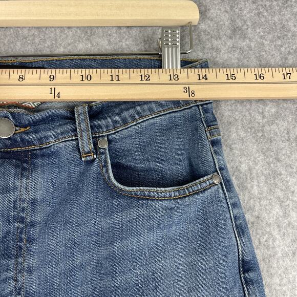 Peruvian Connection Cimarron Jean Womens 4 Medium Wash Button Fly Distressed Hem - Picture 11 of 16
